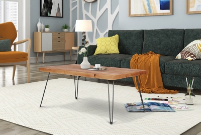 Leona Leona Reclaimed Wood and Metal Cocktail Table, Brown