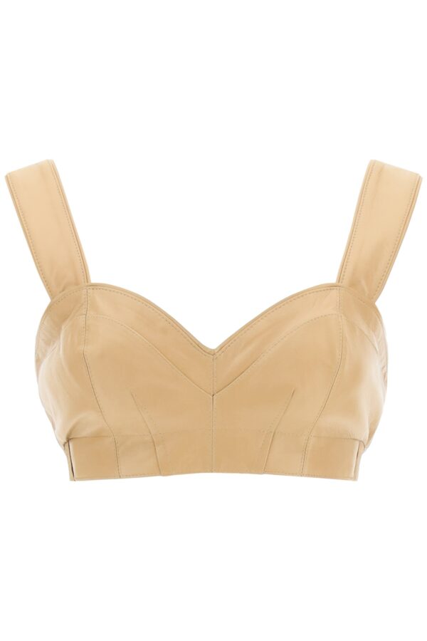SPORTMAX LEATHER TOP 42 Beige Leather