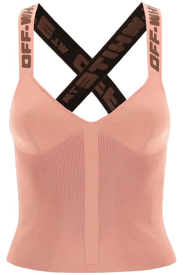 OFF-WHITE TANK TOP WITH JACQUARD LOGO 40 Pink Technical