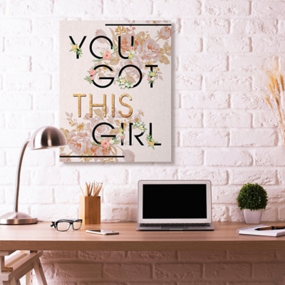 You Got This Girl 36x48 Canvas Wall Art, Pink