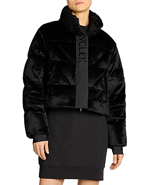 Moncler Bourdon Cropped Faux Fur Jacket