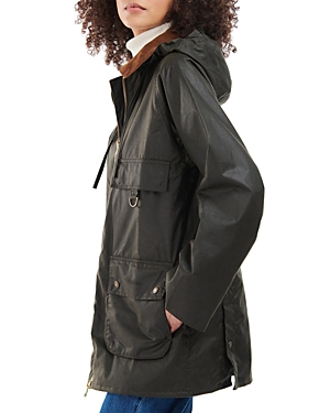 Barbour Highclere Hooded Mid Length Waxed Jacket