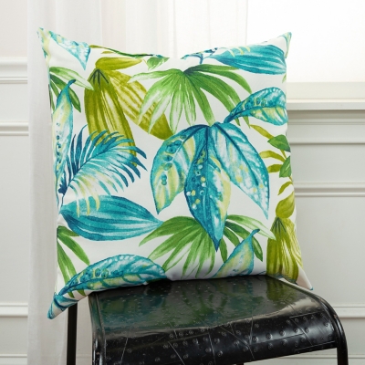 Rizzy Home Outdoor Tropical Throw Pillow, Blue