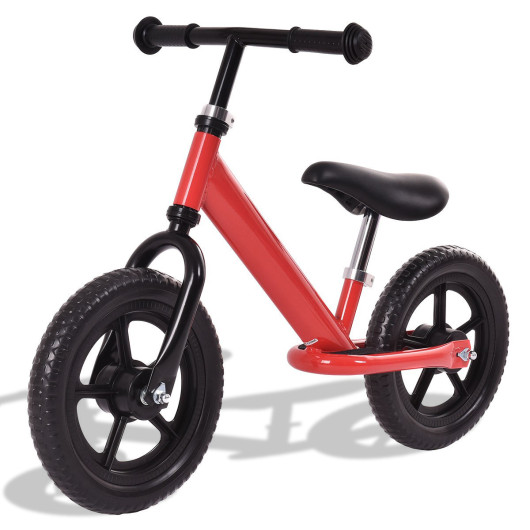 12 Inch Kids No-Pedal Bike with Adjustable Seat-Red