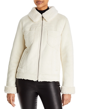 Mother The Straight and Narrow Faux Shearling Jacket